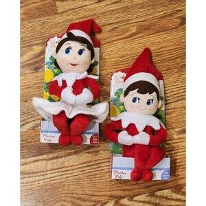 (Set of 2) 1 boy and 1 girl Plushee Pals Huggable Toys "The Elf on the Shelf"